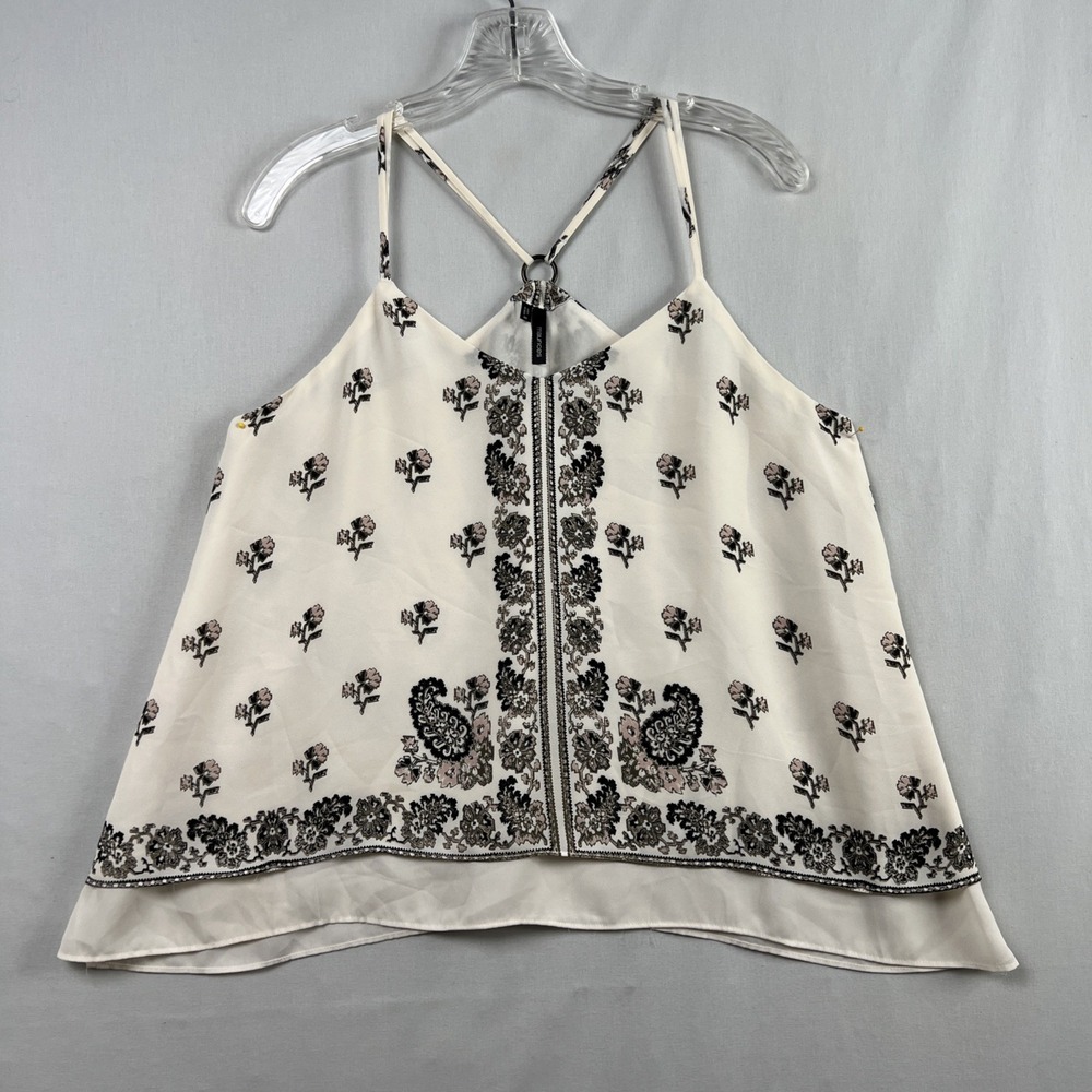Maurices Tank Top Womens Medium Halter Boho Paisley Floral Chiffon flowy Beach